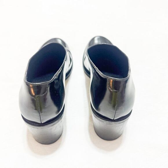 COS Black Patent Leather Round Toe Square Toe Shoes Booties Size 40 Portugal - Picture 2 of 5